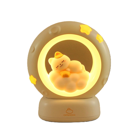 lampi de veghe - Lampa de veghe LED cu pisicuta cu 3 intensitati de lumina