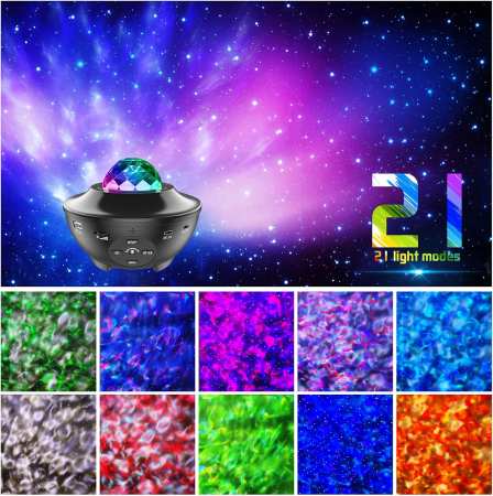 Proiector LED cu cer înstelat, cu valuri de apă rotative, cu telecomandă, player muzical cu Bluetooth [1]
