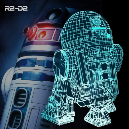 Lampa de veghe 3D Star Wars cu 3 proiectii, 7 culori,  alimentare USB sau baterii AAA [2]