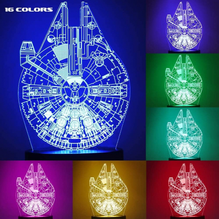 Lampa de veghe 3D Star Wars cu 3 proiectii, 7 culori,  alimentare USB sau baterii AAA [4]