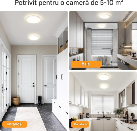 Set 2 Plafoniere LED, 36W, lampi Lumină Neutră 4000K, CRI 90+, Diametru 22 cm [4]