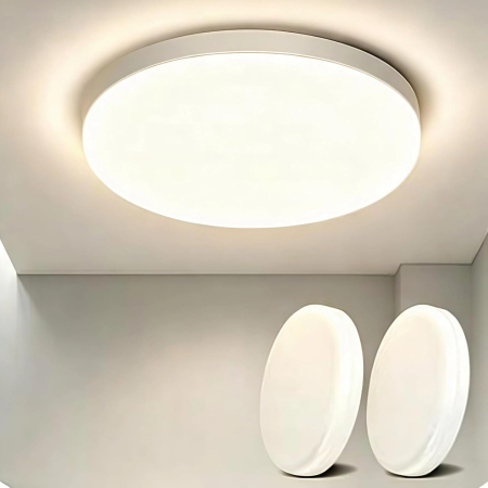 LAMPI PLAFON - Set 2 Plafoniere LED, 36W, lampi Lumină Neutră 4000K, CRI 90+, Diametru 22 cm