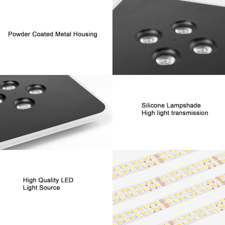 Lampa plafon LED 40W,intensitate reglabilă și telecomandă, pătrată neagră, 3000K-6500K [3]
