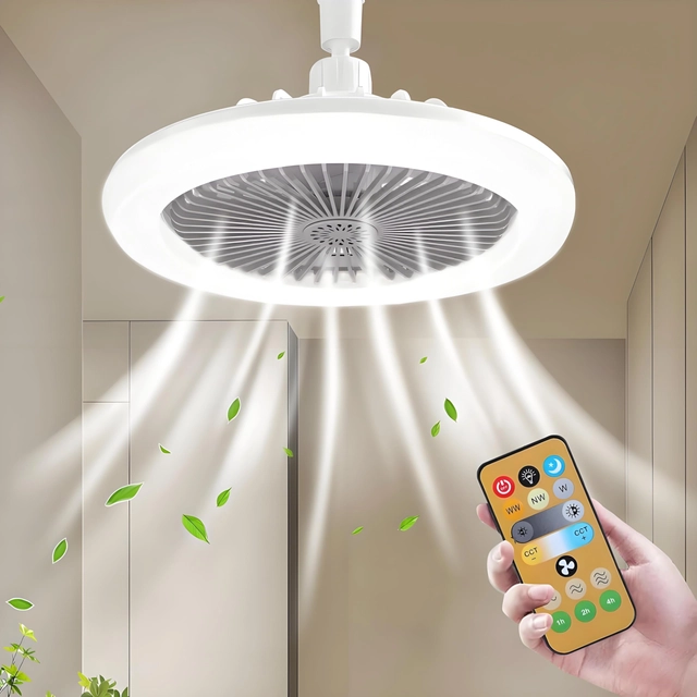 Lampa plafon LED E27 30W cu ventilator si telecomanda, 10 x 8 x 2 cm; 3.11 kg [1]