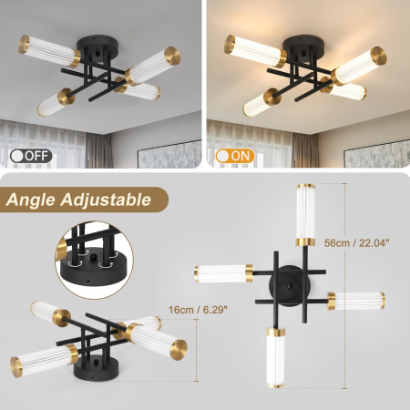 Lampa plafon cu 4 leduri si telecomanda, 17W cu 3 culori lumina [1]
