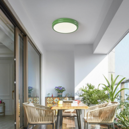 Lampa plafon LED 24W 30cm, IP20, lumina 3 culori, rama aluminiu verde [1]