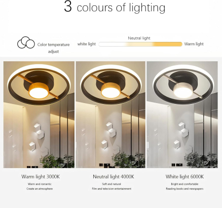 Lampa plafon 3 temperaturi de culoare 6000K/3000K/4000K,2000LM 22 x 22 x 8.5 cm [1]