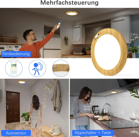 Lampa plafon LED 400Lm, reincarcabila 10000mAh-120 ore functionare, senzor de miscare, 3 moduri lumina [3]