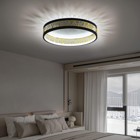 Lampa plafon rotunda, cu LED si telecomanda, 3200Lm, 38W, 3000-6000K 52 x 52 x 12 cm [7]