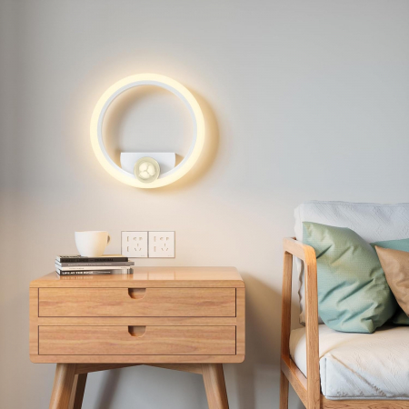 Lampa rotunda de perete din acril de 12W, 1080LM, cu 3 temperaturi de culoare (2700K-6500K) [1]
