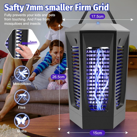 Lampă UV pentru insecte pentru exterior și interior, 4200V 18W [1]