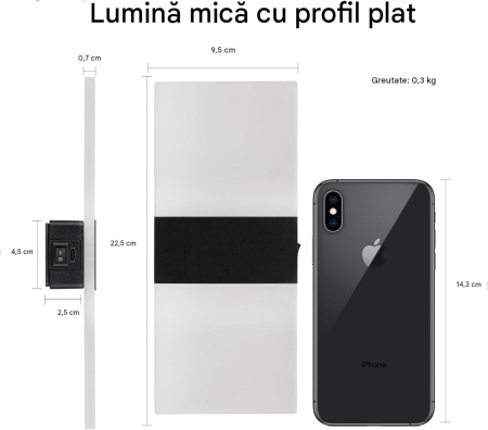 Set 2 Lămpi de Perete LED cu Touch – Lumină Alb Cald, 3 Niveluri de Intensitate, Baterie 4000 mAh, Fără Fir [7]