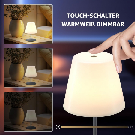 Lampi de masa de 9 x 9 x 17 cm, 7 culori RGB, incarcare USB, comanda tactila, set 2 bucati [3]