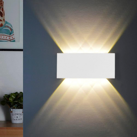 LAMPI PERETE - Lampa LED de perete, corp aluminiu, impermeabila, alba 8W