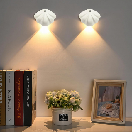 Lampi LED magnetice reincarcabile USB, cu senzor de miscare, albe, 2 bucati [7]