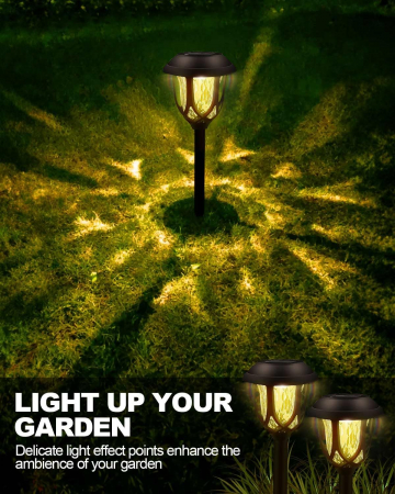 Lampi solare LED pentru gradina cu fixare in pamant, IP44, senzor lumina, lumina 8 ore, set 6 bucati [3]