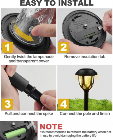 Lampi solare LED pentru gradina cu fixare in pamant, IP44, senzor lumina, lumina 8 ore, set 6 bucati [5]