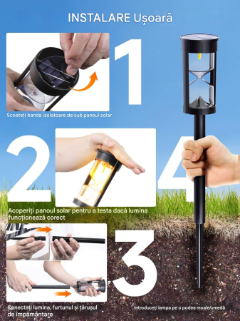 Lampi solare pentru gradina, cai de acces, impermeabile, de exterior set 4 lumini [5]
