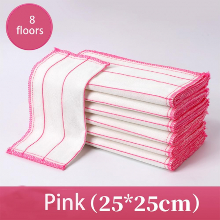 Lavete de lustruit din microfibră de sticlă 25 x 25 cm, set 10 bucati alb roz [1]