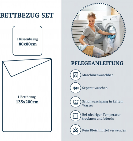 Lenjerie de pat 135x200  2 piese Roz [6]