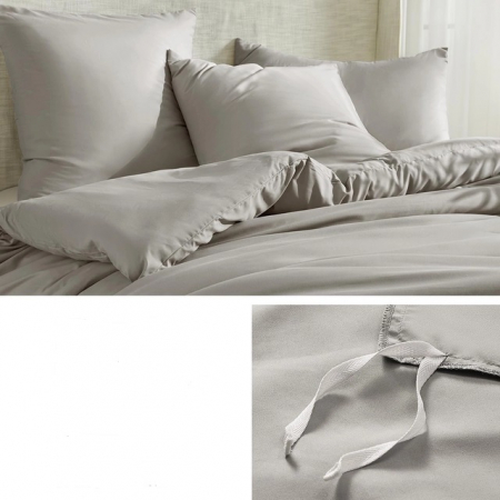 Lenjerie de pat cu uscare rapida 135x200  Gri 4 piese-2 huse pilote+ 2 huse perini 80x80 cm [2]