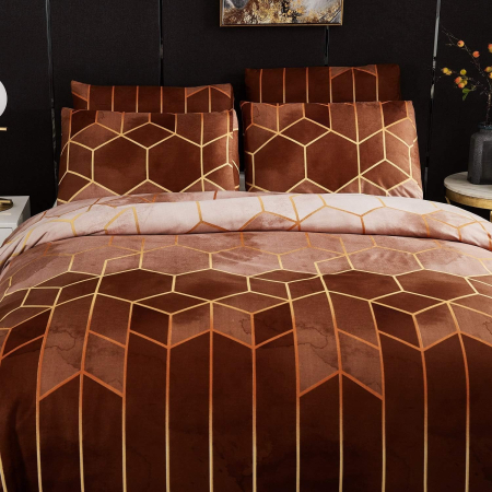 Lenjerie de pat forme geometrice, husa pilota 220x240 cm cu 2 fete perini 80x80 cm [3]