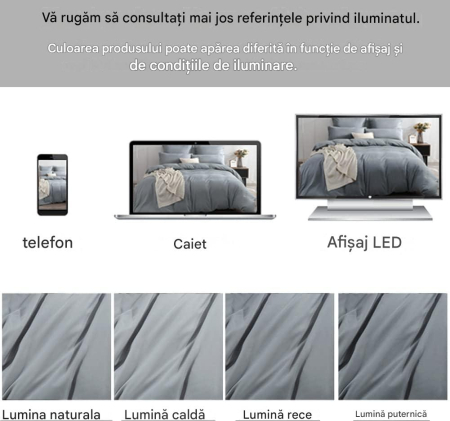Lenjerie gri de pat , husa pilota 2x135x200 cm, 2 fete perini 80x80 cm [7]