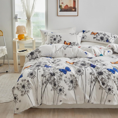 Lenjerie de pat cu model cu fluturi, husa pilota 220x240 cm, 2 fete perini 65x65 cm [3]