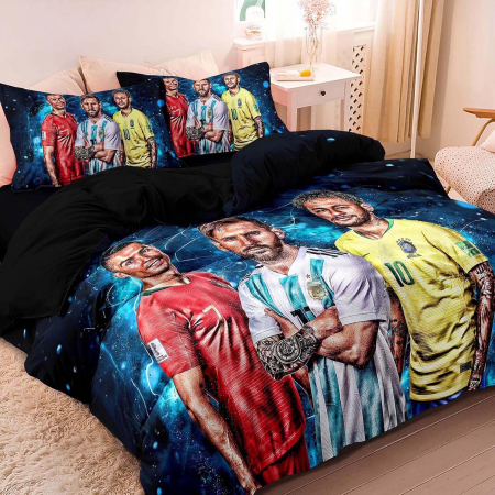 Lenjerie de pat Fotbalisti, husa pilota 200x200 cm, 2 fete perini 80x80 cm [2]