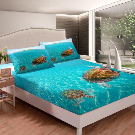 Lenjerie de pat din 4 piese cu model, 1 cearceaf 135x200x35 cm, 1 cearceaf 224x225 cm, 2 fete perini 50x75 [1]