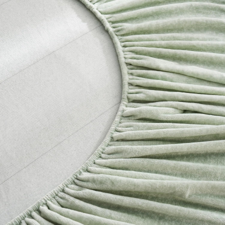 Cearsaf de pat din flanel verde deschis, cu fermoar, + inaltimea bazei 25-30 cm [6]