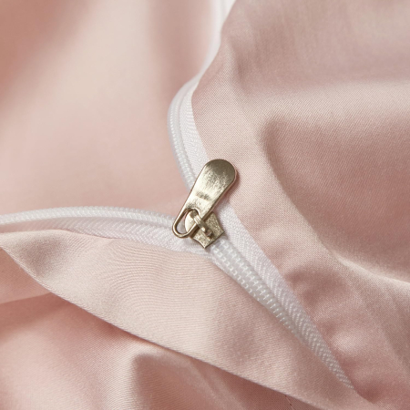 Lenjerie de pat din bambus, poliester, simplă, netedă, mătăsoasă, roz, pilota 260x240 cm cu 2 fete perini 65x65 cm [3]