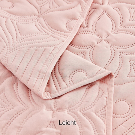 Cuvertura de pat 220x200 cm cu 2 fete perini 50x50, model floral roz [5]