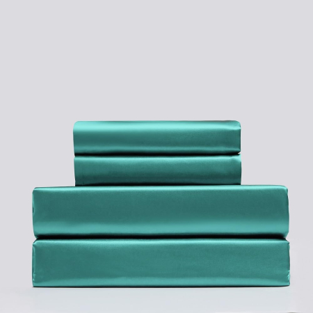 Lenjerie de pat din satin turcoaz, husa pilota 240x220 cm, 2 fete perini 65x65 cm [6]