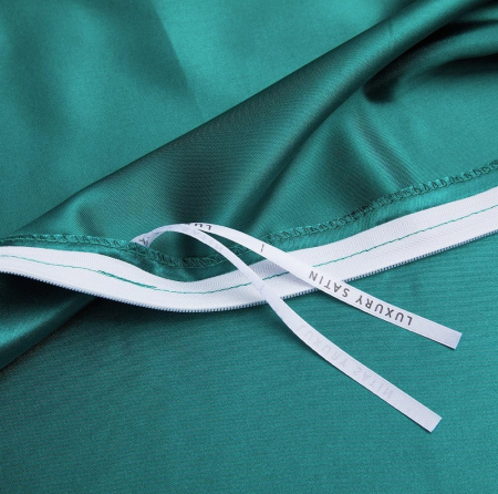 Lenjerie de pat din satin turcoaz, husa pilota 240x220 cm, 2 fete perini 65x65 cm [4]