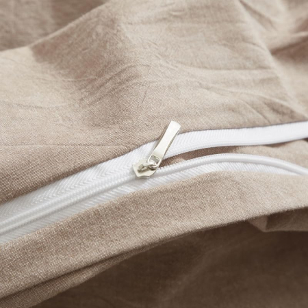 Lenjerie de pat 3 piese, husa pilota 240x220 cm, 2 fete perini 65x65 cm , kaki [5]