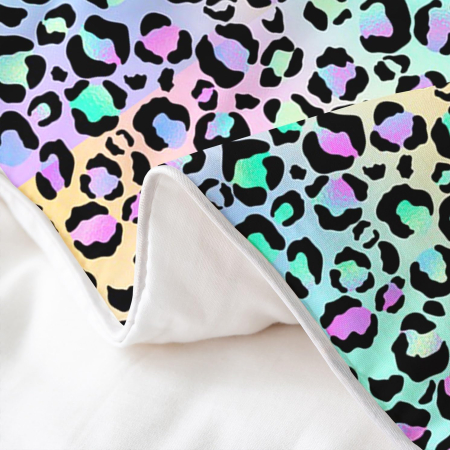 Lenjerie Pat Homewish, 3 Piese, Bumbac 100%, Leopard Mov, husa pilota 220x240 cm, 2 huse perini 80x80 cm [3]