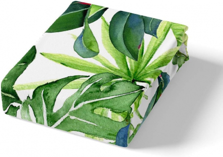 Lenjerie de pat cu model Frunze botanice, husa pilota 220x230 cm, 2 fete perini 50x75 cm [2]