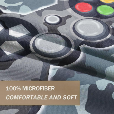 Lenjerie de pat pilota 200x200 cm, 2 fete perini 80x80 cm imprimeu controler gammer  Gri [3]
