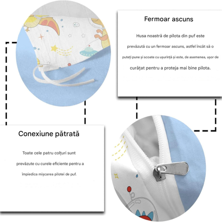 Lenjerie de pat pentru copii 2 piese-1 husa pilota 135x200 cm+ 1 husa perina 80x80 cm [6]