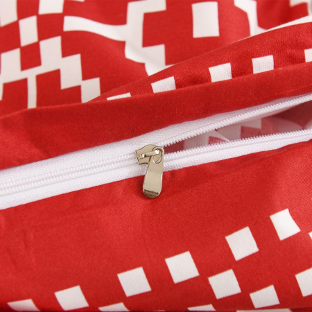 Lenjerie de pat rosie cu model 135x200  2 piese-1 husa pilota+ 1 husa perina 80x80 cm [5]