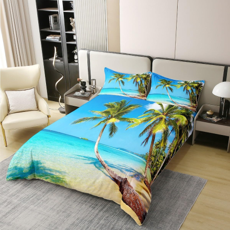 Lenjerie Pat Homewish, 2 Piese, Bumbac 100%, model plaja, husa pilota 155x220 cm, 1 husa perina 80x80 cm [2]