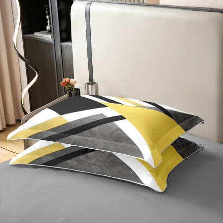 Lenjerie Pat Homewish, 3 Piese, Bumbac 100%, model geometric, husa pilota 220x240 cm, 2 huse perini 80x80 cm [4]