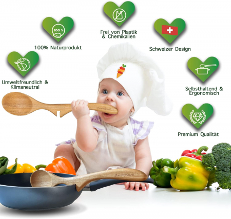 Linguri din lemn de Acacia pentru amestecat mancare-set 3 bucati [4]