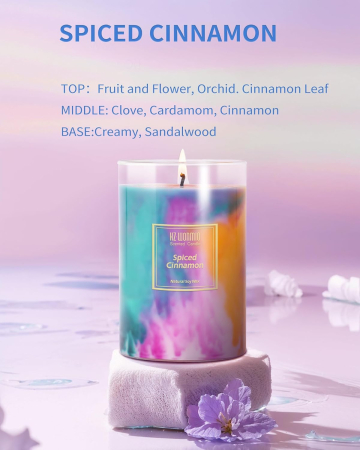 Lumanare ecologica parfumata Trandafir și lemn de santal, din ceara de soia, 425 gr [4]