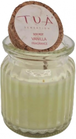 SUPORTURI LUMANARI - Lumanare parfumata vanilie din ceara de soia 60 gr in borcan de sticla cu capac