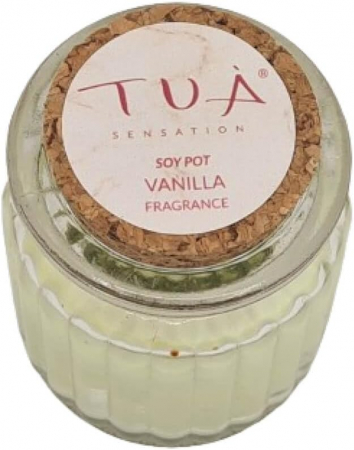 Lumanare parfumata vanilie din ceara de soia 60 gr in borcan de sticla cu capac [4]