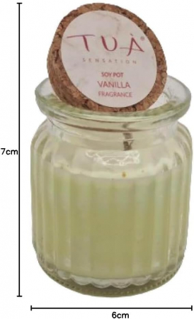 Lumanare parfumata vanilie din ceara de soia 60 gr in borcan de sticla cu capac [5]