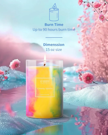 Lumanare ecologica parfumata coacăze negre și vanilie, din ceara de soia, 425 gr [2]