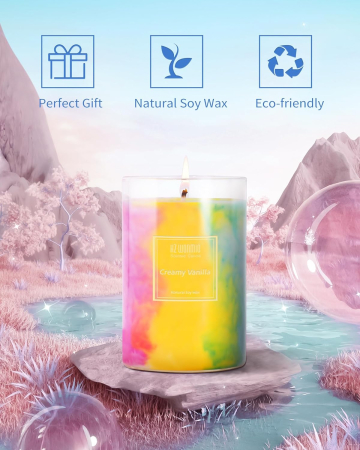 Lumanare ecologica parfumata coacăze negre și vanilie, din ceara de soia, 425 gr [3]